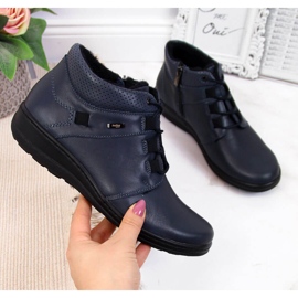 Naisten lämpimät nahkasaappaat, laivastonsininen Helios 521 2