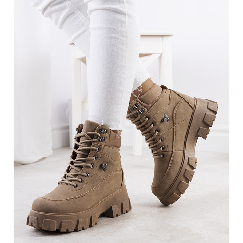 Bisa naisten ruskeat vaelluskengät beige 1