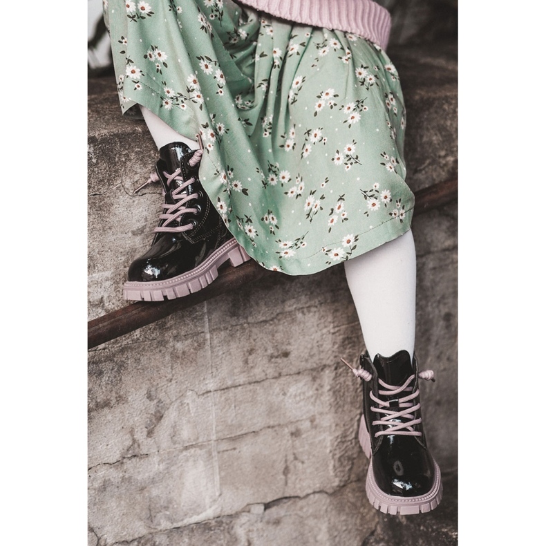 PA1 Lakatut mustat ja violetit Heidi lämpimät saappaat violetti 1