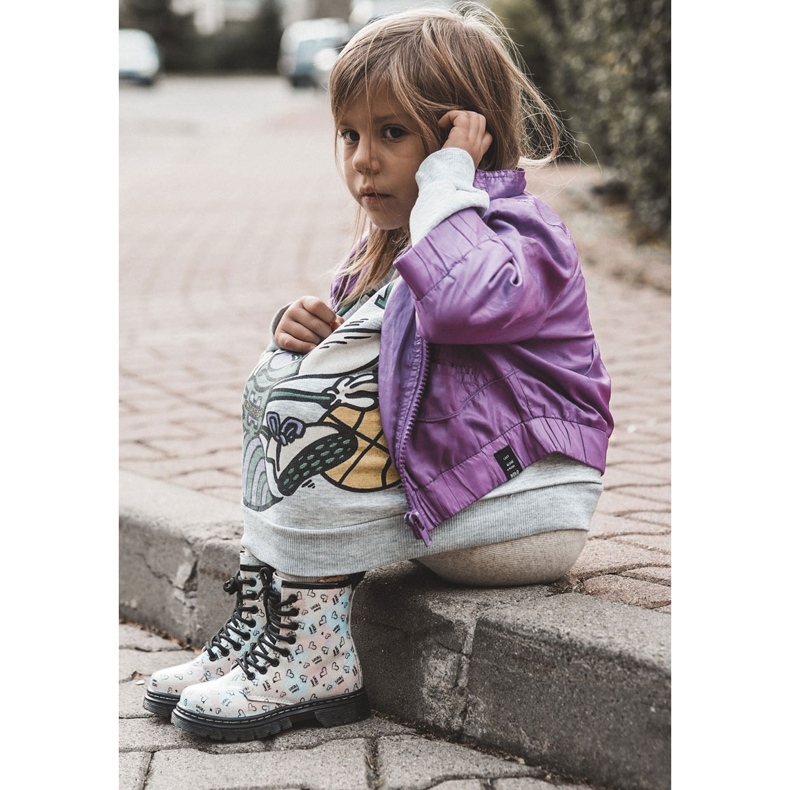 Lasten kimaltelevat saappaat monivärisillä Reggie-kuvioilla hopea 2