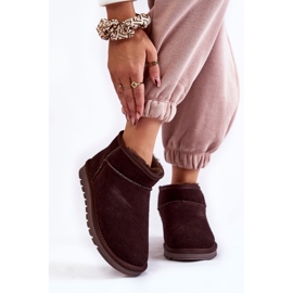 Naisten mokkanahkaiset matalat lumisaappaat Ruskea Shelie 1