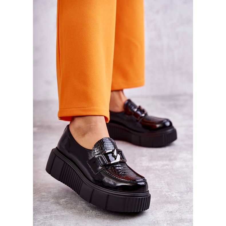 PL5 Muodikkaat nahkakengät Black Marsol -alustalla musta 1