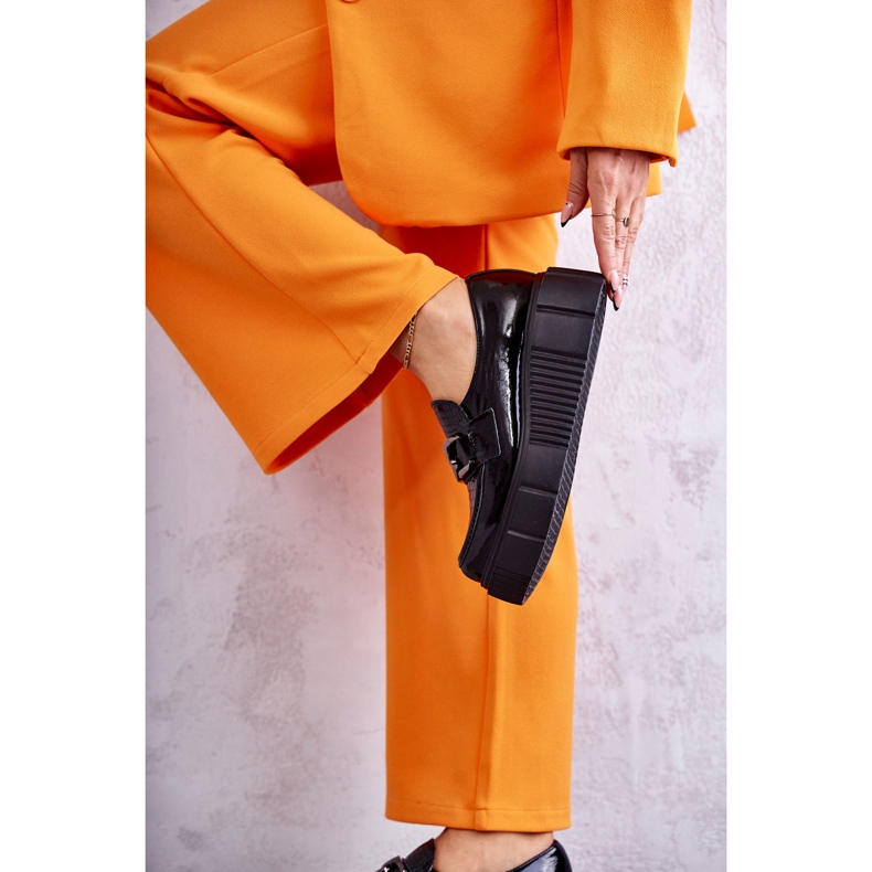 PL5 Muodikkaat nahkakengät Black Marsol -alustalla musta 4