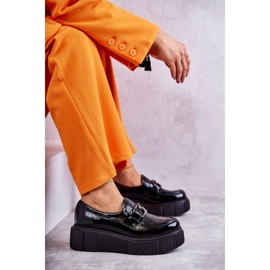 PL5 Muodikkaat nahkakengät Black Marsol -alustalla musta 5