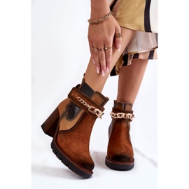 Naisten nahkasaappaat Maciejka 05781-29 Punainen beige ruskea 1