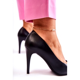 Sergio Leone Klassiset mustat nahkaiset stilettot Magically 1396 4