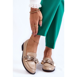 WS1 Naisten nahkahousut beigellä Dayes-rusetilla 1