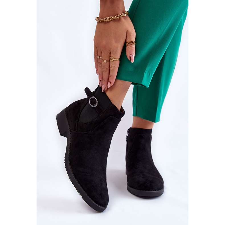 PJ1 Naisten lämpimät mokkanahkaiset saapikkaat Jodhpur Black Janette musta 1