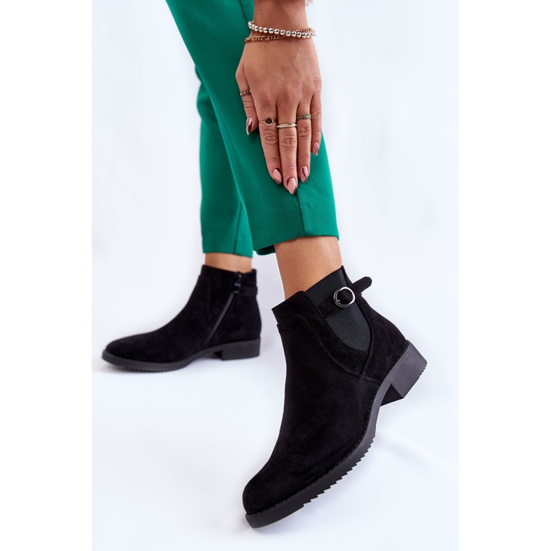 PJ1 Naisten lämpimät mokkanahkaiset saapikkaat Jodhpur Black Janette musta 2