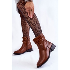 Sergio Leone Naisten ryppyiset tasakorkoiset saappaat Ruskea Sersa 2