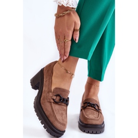 Vinceza Naisten mokkanahkaiset korkokengät tummanbeiget Sanya ruskea 1