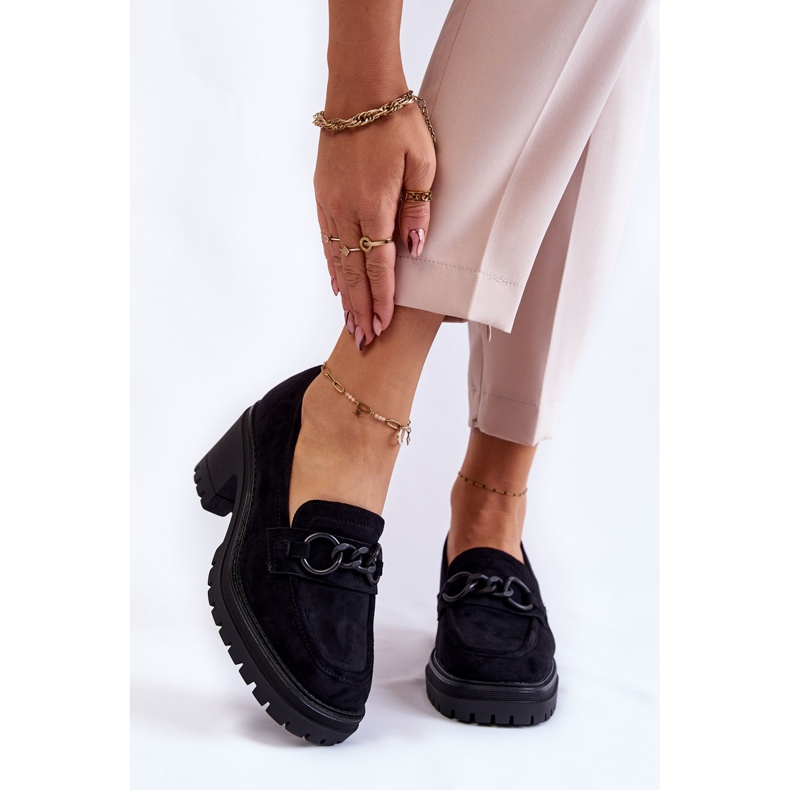 Vinceza Naisten mokkanahkakorkokengät mustat Sanya 1