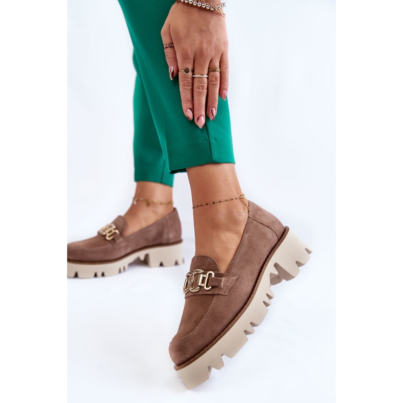 Ruskeat mokkanahkakengät Laura Messi -koristeella 2