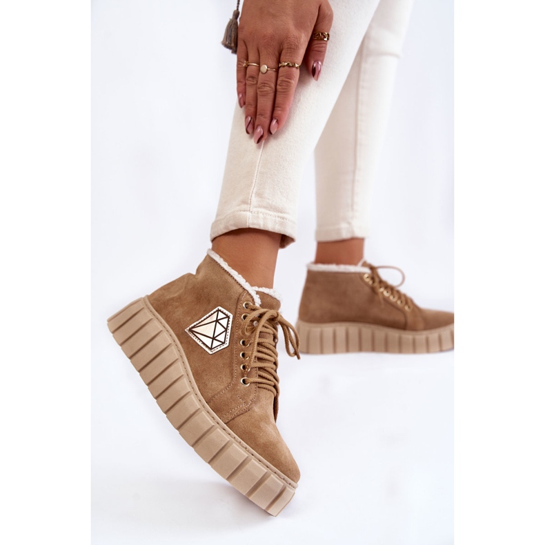 Lewski Shoes Suede urheilukengät Sidotut Lewski-kengät 3252 / N beige 2