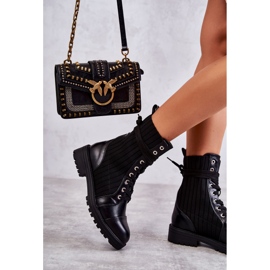 PG1 Naisten saappaat, joissa on sidottu sukka musta Livaro 1