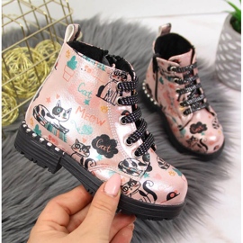 Nautilus Saappaat syyssaappaat Navy Dot Jr WOL6B vaaleanpunainen 1