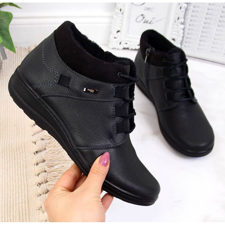 Eristetyt nahkasaappaat Helios W H521A musta 1