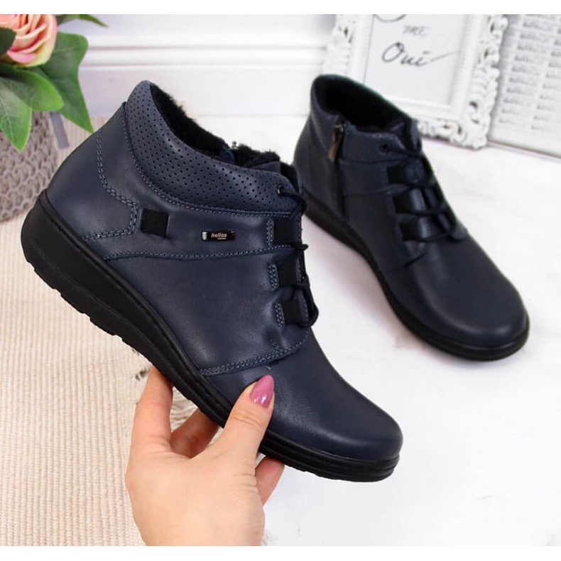 Eristetyt nahkasaappaat Helios W H521B laivastonsininen 1