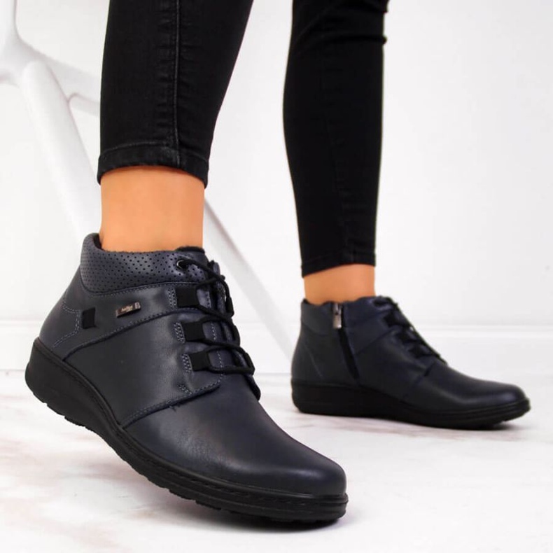 Eristetyt nahkasaappaat Helios W H521B laivastonsininen 2