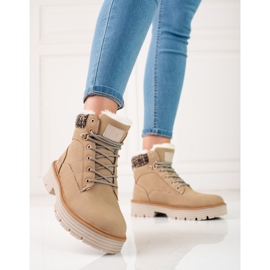 Naisten trappers eristetty shelovet-turkista beige 2