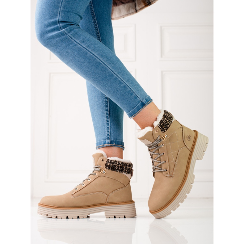 Naisten trappers eristetty shelovet-turkista beige 1
