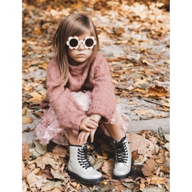 FR1 Lasten saappaat lämpimät vetoketjulla lakattu hopea Goopy 1