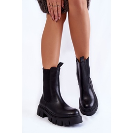 Naisten Platform Workers Boots Musta Aliana 4