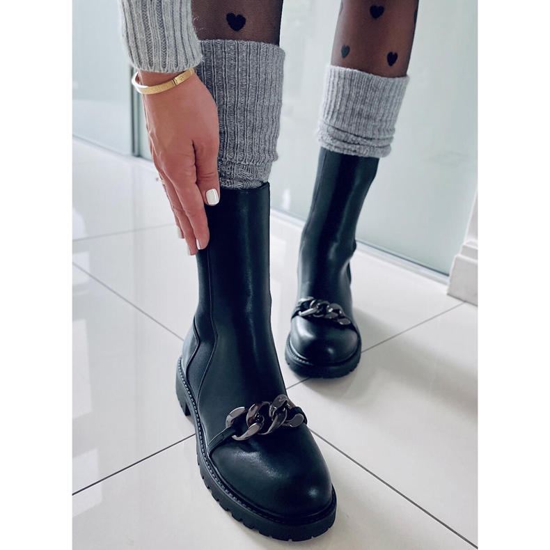 BM Naisten saappaat joustavalla Corrin Black -päällisellä musta 2