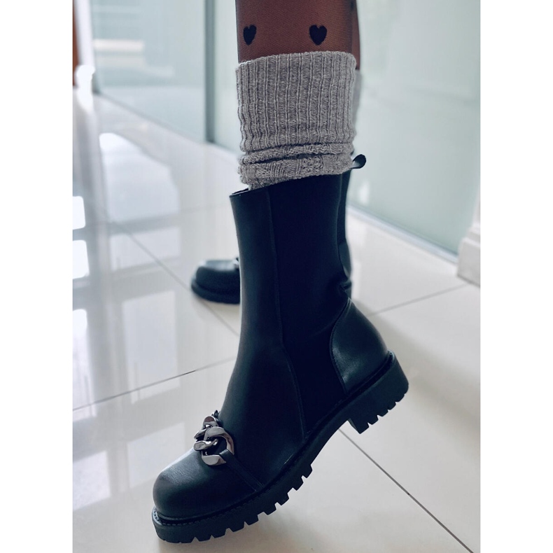 BM Naisten saappaat joustavalla Corrin Black -päällisellä musta 1