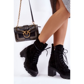 PL5 Naisten mokkanahkaiset korkeakorkoiset saappaat musta Rea 2