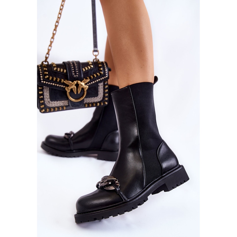 PA1 Naisten ketjusaappaat, musta Maliya 2