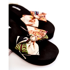 WJ1 Naisten beigenväriset Silana Foam Wedge -tossut musta monivärinen 2