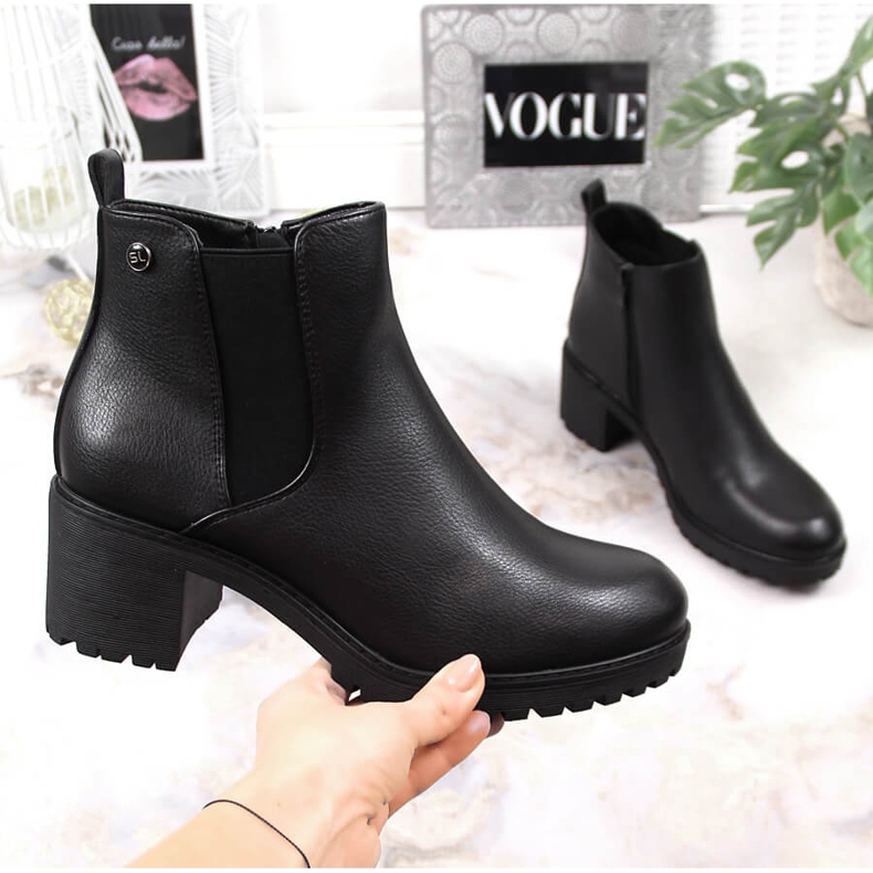 Naisten saappaat Jodhpur-saappaat pylväässä eristetty musta Sergio Leone 1