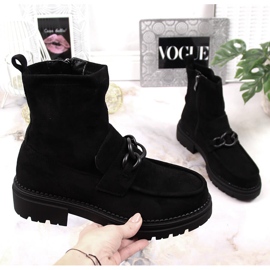 Laura La.Fi mokkanahka naisten mustat lämpimät mokasiinit 1