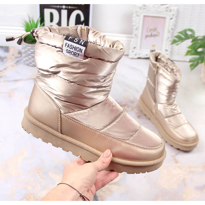 Naisten kullanväriset Potocki-lumisaappaat kultainen 1