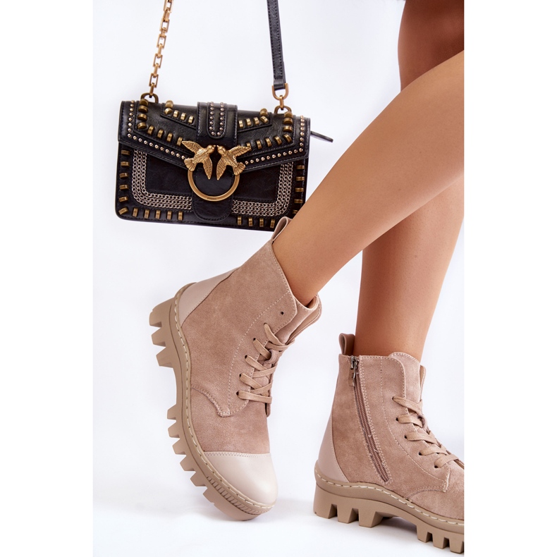 S.Barski Naisten mokkanahkasaappaat beige Margot 1