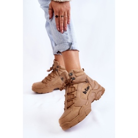 Naisten vaelluskengät Trappers Lee Cooper LCJ-22-31-1442 ruskea beige 2