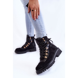 Naisten mustat lämpimät saappaat Nauhat Jesse 2