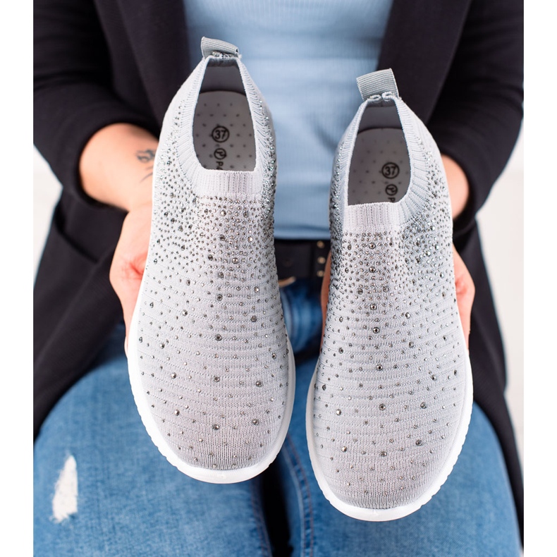 W. Potocki Tennarit Potocki-kristalleilla harmaa 1