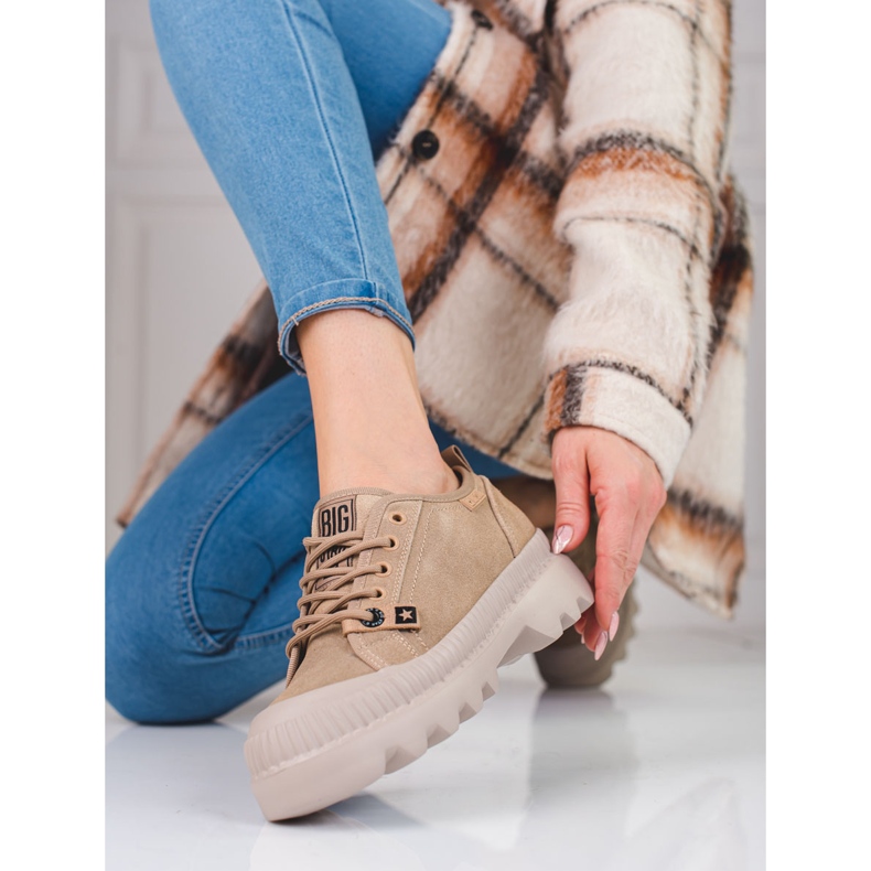 Naisten nahkaiset tennarit Big Star KK274511BE beige 2