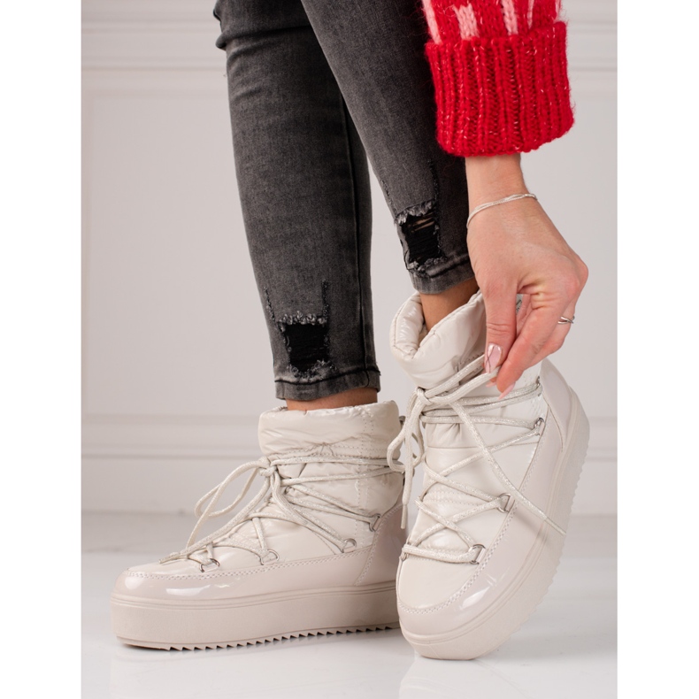 Naisten vaaleanbeiget shelovet-lumisaappaat 1