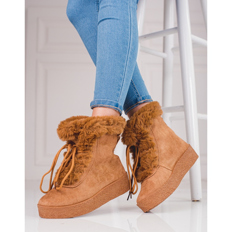 Naisten lumikengät shelovet-tasolla ruskea 2