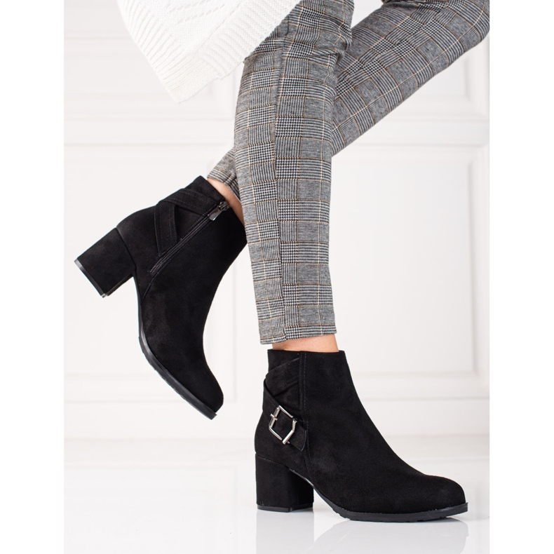 T.Sokolski Mokkanahkaiset nilkkurit Sokolskin pylväässä musta 2