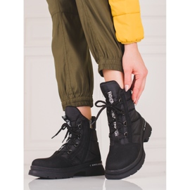 Naisten nauhalliset Shelovet-lumisaappaat musta 1