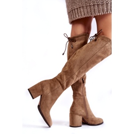 Vinceza Naisten saappaat kantapäällä mokkanahka beige Corrig monivärinen 2