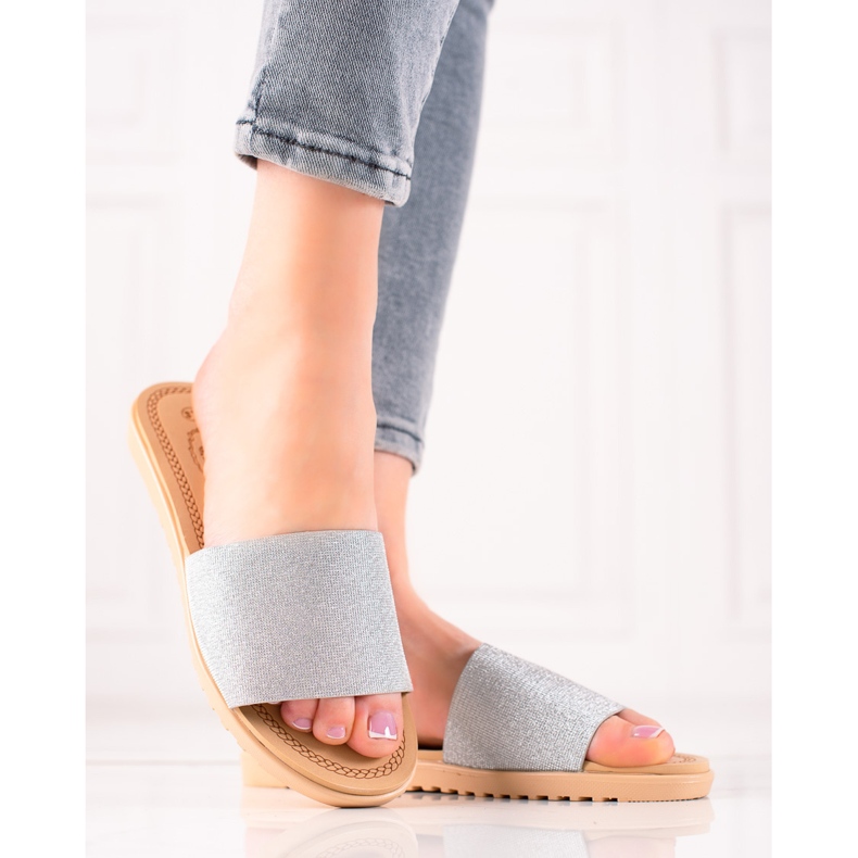 TRENDI Glitterit tossut hopea 1