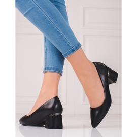 Tyylikkäät naisten pumput ekologisella nahalla musta 1