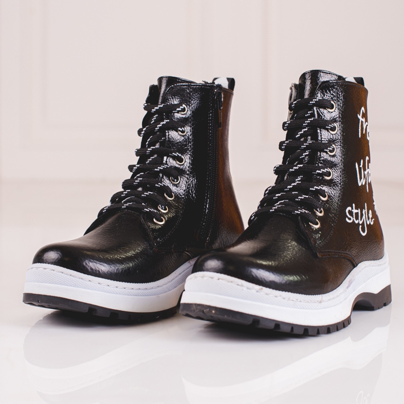 W. Potocki Potockin mustat tyttöjen saappaat 1