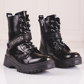 W. Potocki Potocki tyttöjen saappaat kristalleilla musta 1