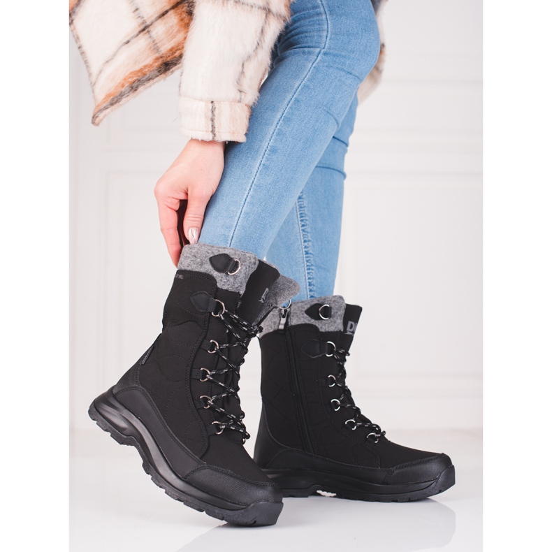 Naisten nauhalliset vaelluskengät DK vedenpitävät musta 2